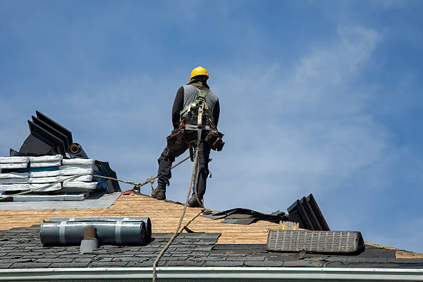 Professional Gutter Installation technician working in Max, ND